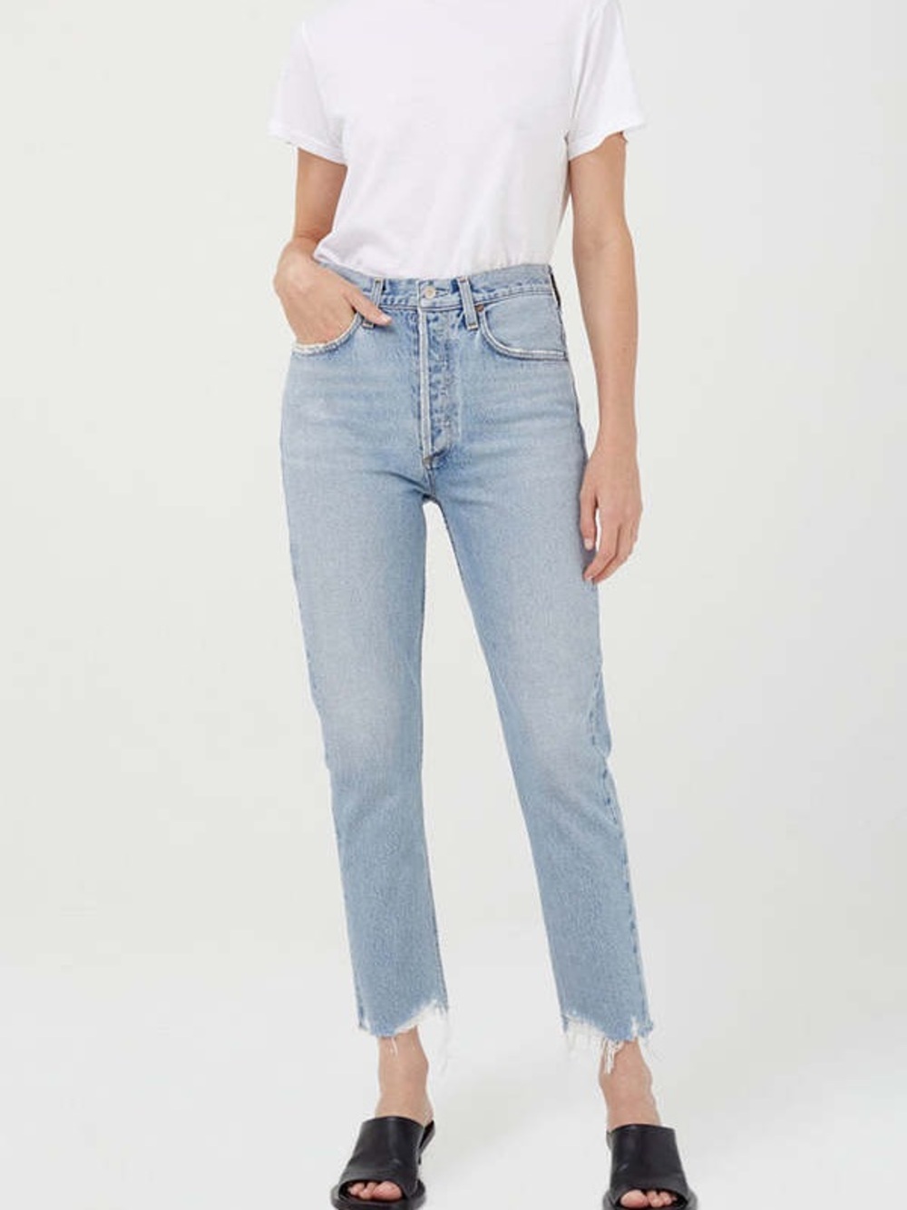 AGOLDE Riley High Rise Crop Jeans in Curio